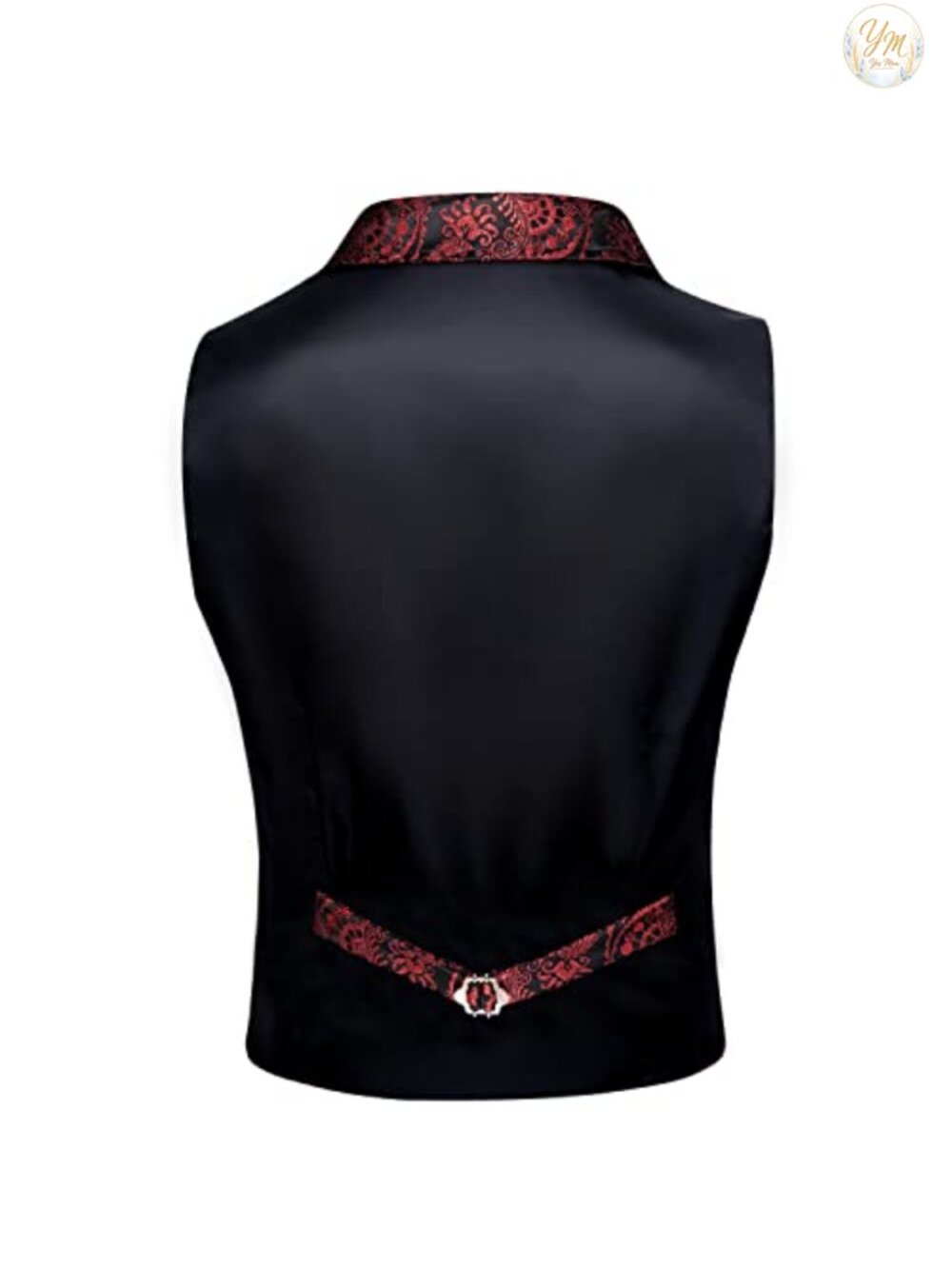 Mens Victorian Steampunk Vest Silk Paisley Waistcoat Slim Fit Formal Party - Picture 6 of 6